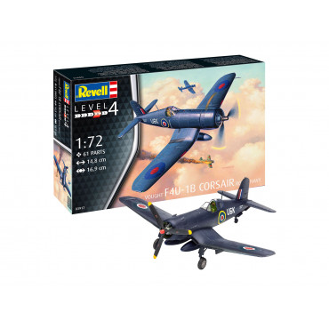 KIT PARA MONTAR REVELL AVIÃO VOUGHT F4U-1B CORSAIR ROYAL NAVY 1/72 61 PEÇAS REV 03917